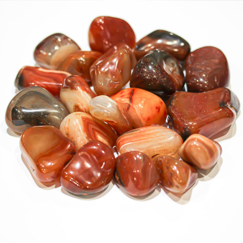 Banded Carnelian Tumbled