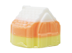 house shaped soap in candy corn colors