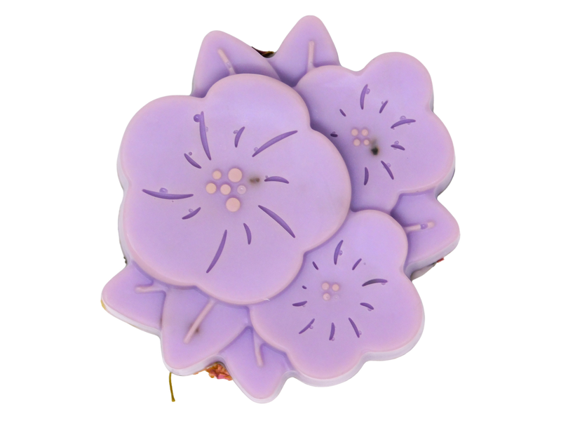 pastel purple flower soap