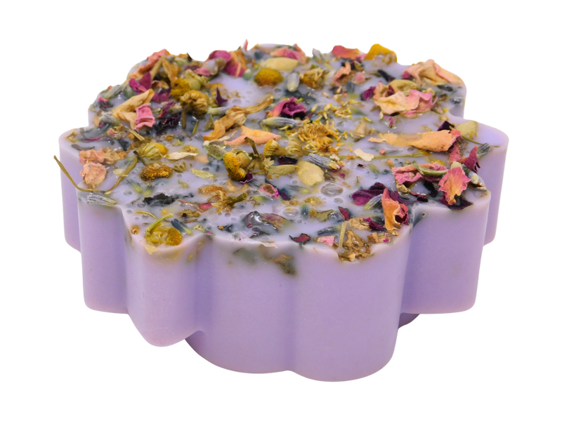 flowers in the bottom of the soap