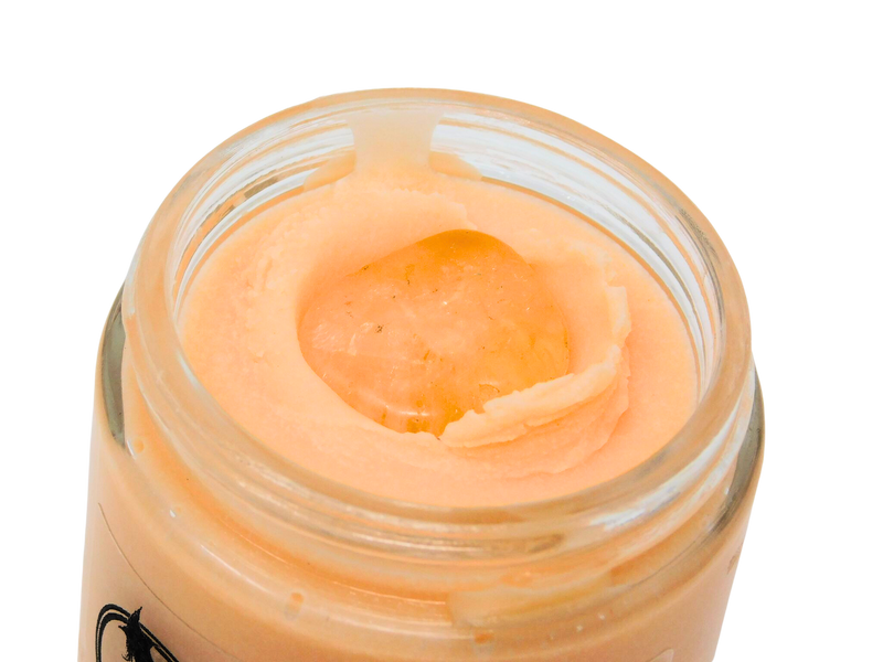 top view of the citrine on top of Leo Body Butter