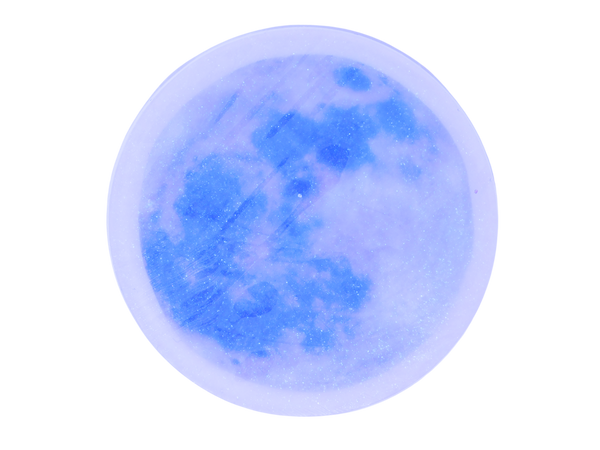sparkly lavender colored moon soap
