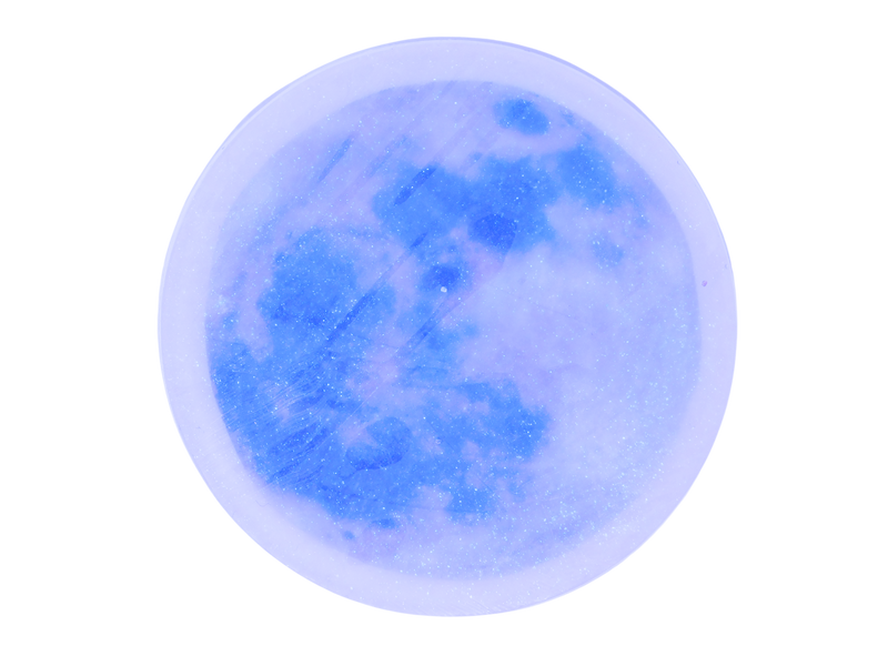 sparkly lavender colored moon soap
