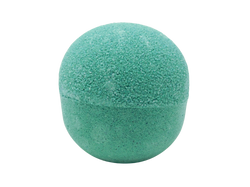 dark aqua blue neptune bath bomb in the shape of a sphere