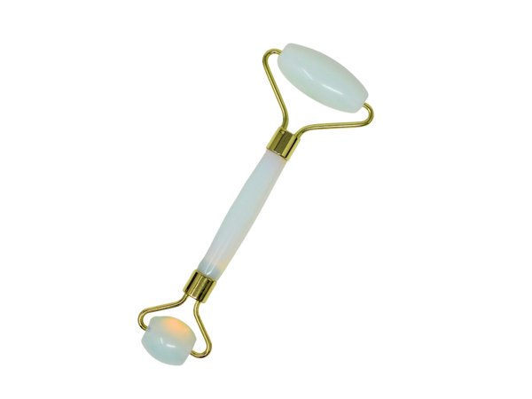 opalite face roller with brass metal