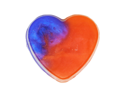 orange and purple heart soap