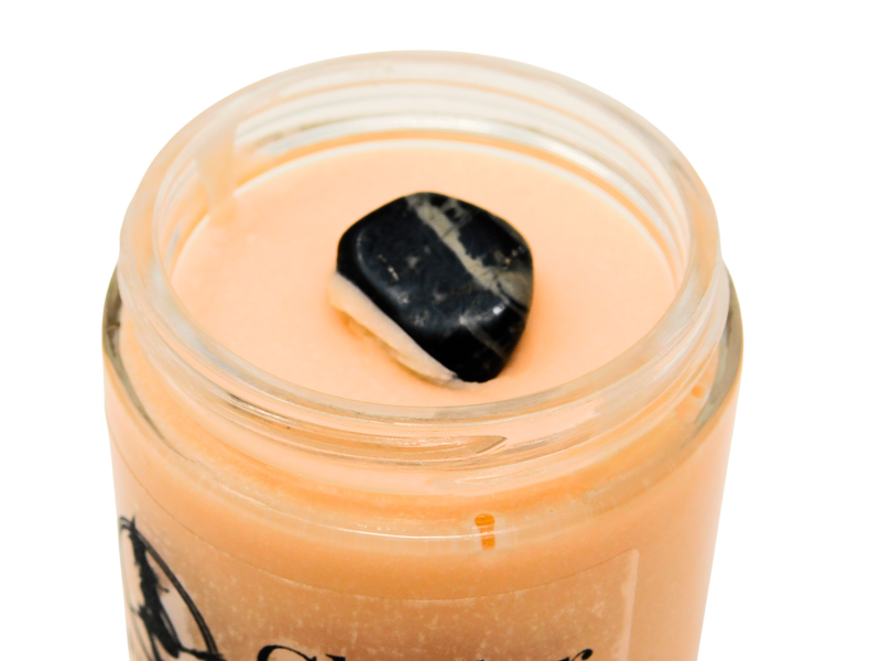 top view of black onyx on top of chiller body butter