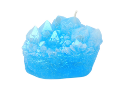 Blue candle shaped like a crystal 