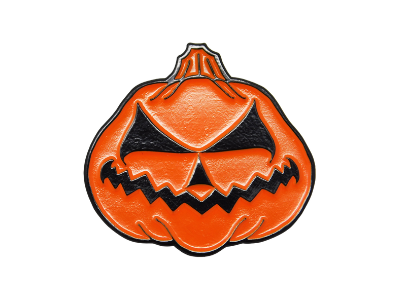 hallowmas design in enamel pin form