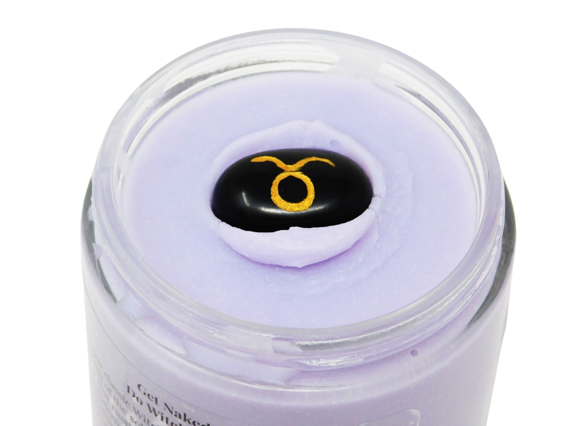 a black obsidian taurus crystal topping astrology body butter