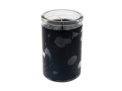 Black candle in glass jar