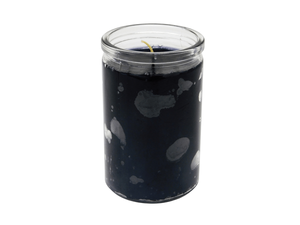 Black candle in glass jar