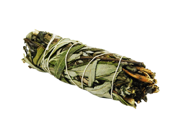 Bundle of black lavender tied together with string. 