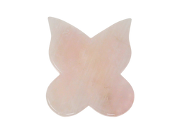rose quartz gua sha in the shape of a butterfly