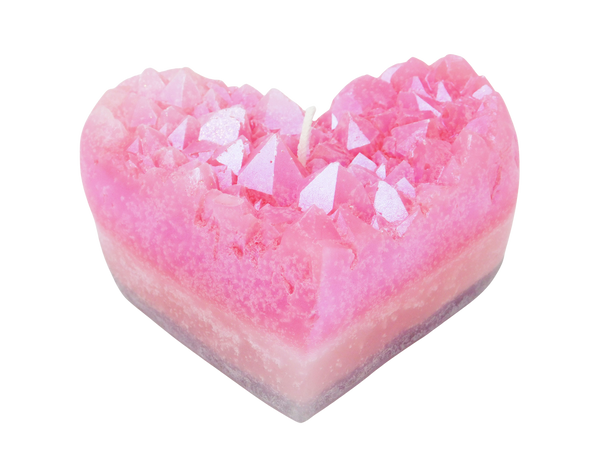 Geode Heart Shaped Crystal Candle