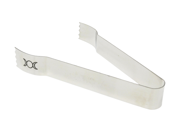 silver tongs with triple moon design 