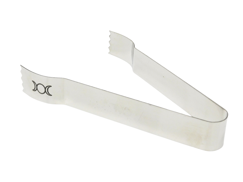 silver tongs with triple moon design 